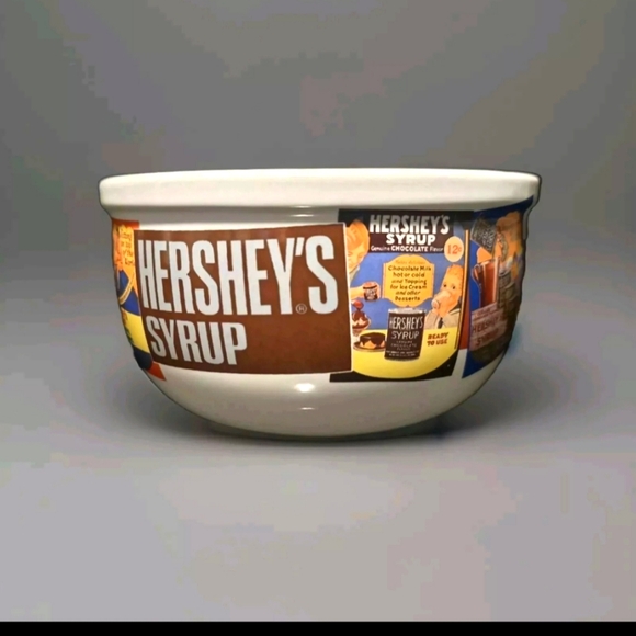 Hershey's Syrup Ceramic Cereal Soup Ice Cream Bowl Made By Houston Harvest - Picture 1 of 6